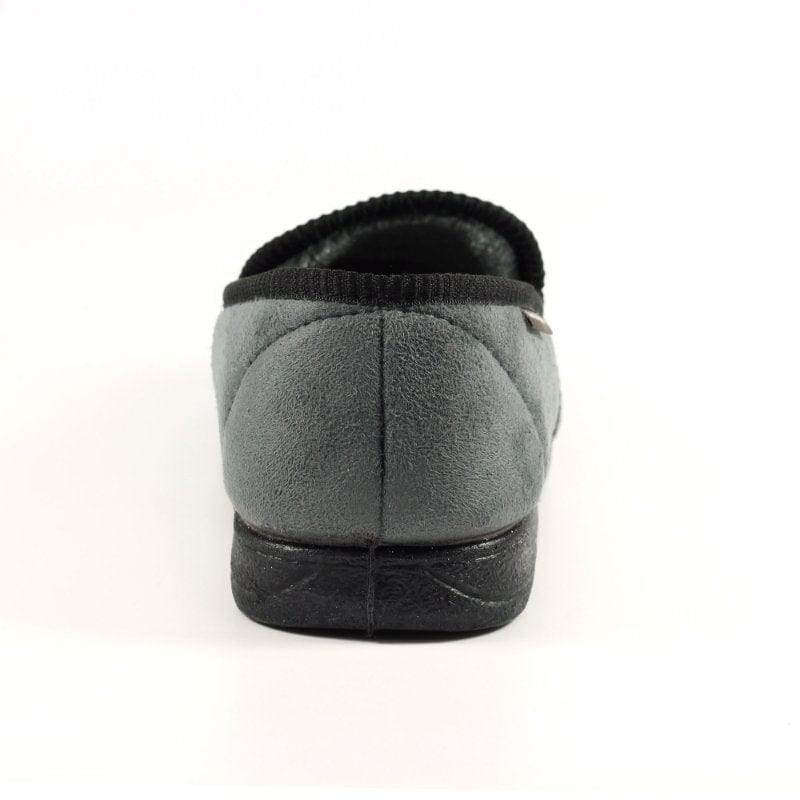 Lunar Mens Lunar Mens Slipper With Goodyear Rubber Sole In Grey - Eden
