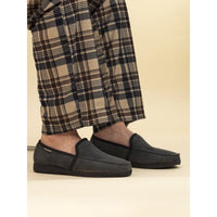 Lunar Mens Lunar Mens Slipper With Goodyear Rubber Sole In Grey - Eden