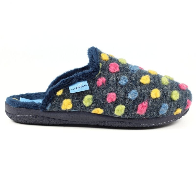 Lunar Womens Lunar Blue Polka Dot Womens Slipper - Montreal - KLA126