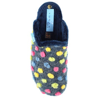 Lunar Womens Lunar Blue Polka Dot Womens Slipper - Montreal - KLA126
