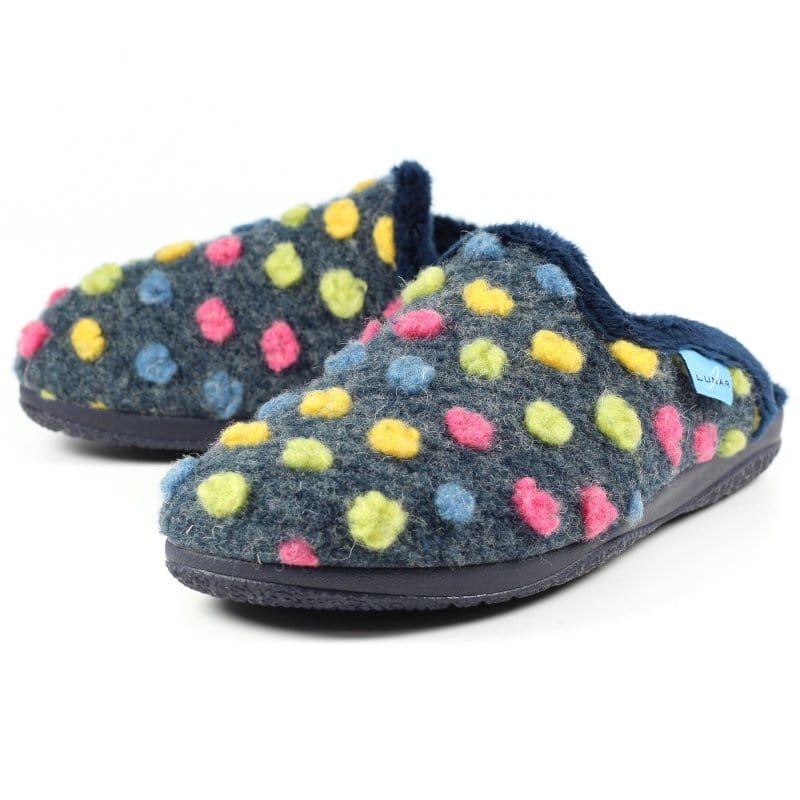 Lunar Womens Lunar Blue Polka Dot Womens Slipper - Montreal - KLA126