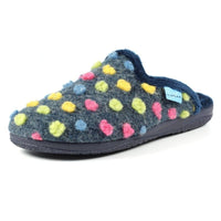 Lunar Womens Lunar Blue Polka Dot Womens Slipper - Montreal - KLA126