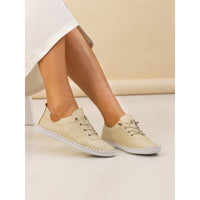 Lunar Womens Lunar Womens Beige Plimsoll Shoes - St. Ives