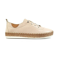 Lunar Womens Lunar Womens Cream Slip On Evie Leather Plimsoll - FLE050