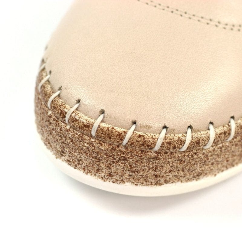 Lunar Womens Lunar Womens Cream Slip On Evie Leather Plimsoll - FLE050