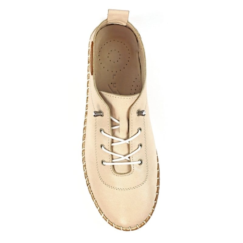 Lunar Womens Lunar Womens Cream Slip On Evie Leather Plimsoll - FLE050