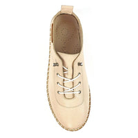 Lunar Womens Lunar Womens Cream Slip On Evie Leather Plimsoll - FLE050