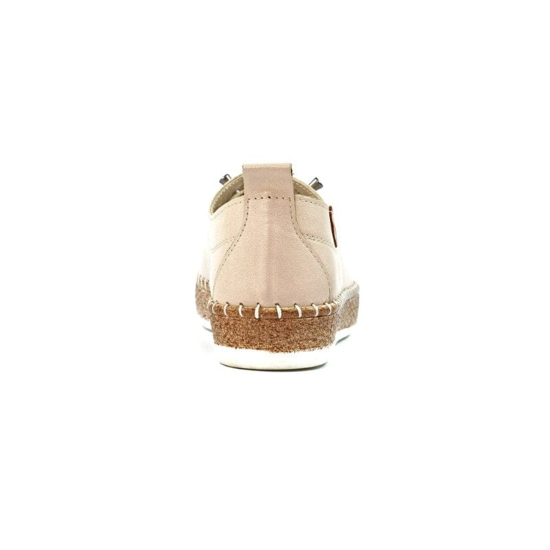 Lunar Womens Lunar Womens Cream Slip On Evie Leather Plimsoll - FLE050