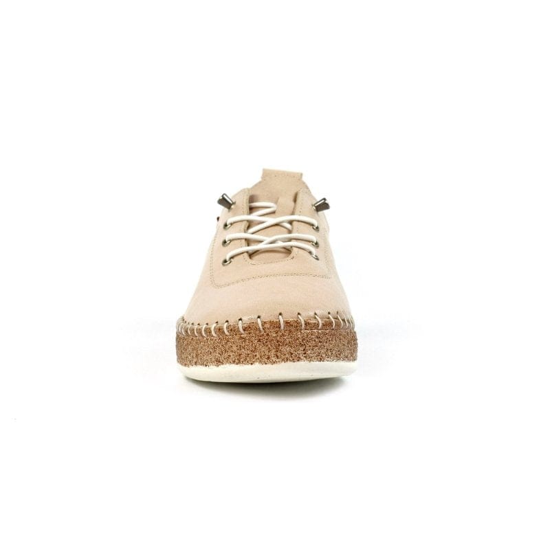 Lunar Womens Lunar Womens Cream Slip On Evie Leather Plimsoll - FLE050