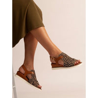 Lunar Womens Lunar Womens Leopard Steffi Leather Wedge Sandal - JLS003