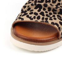 Lunar Womens Lunar Womens Leopard Steffi Leather Wedge Sandal - JLS003