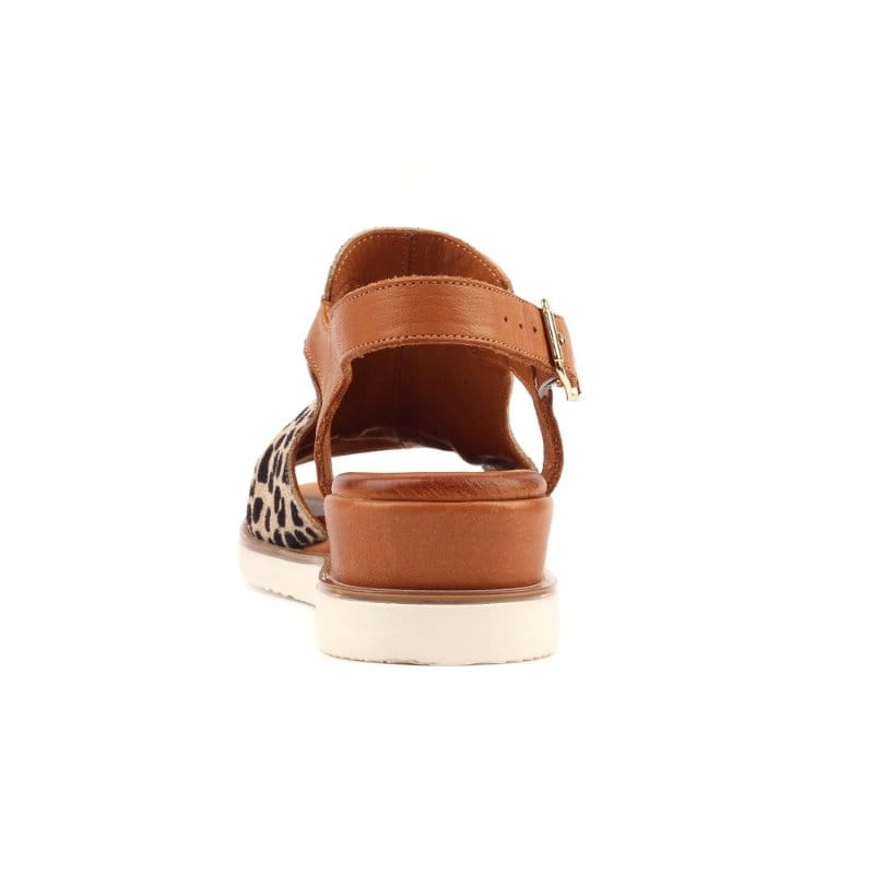 Lunar Womens Lunar Womens Leopard Steffi Leather Wedge Sandal - JLS003