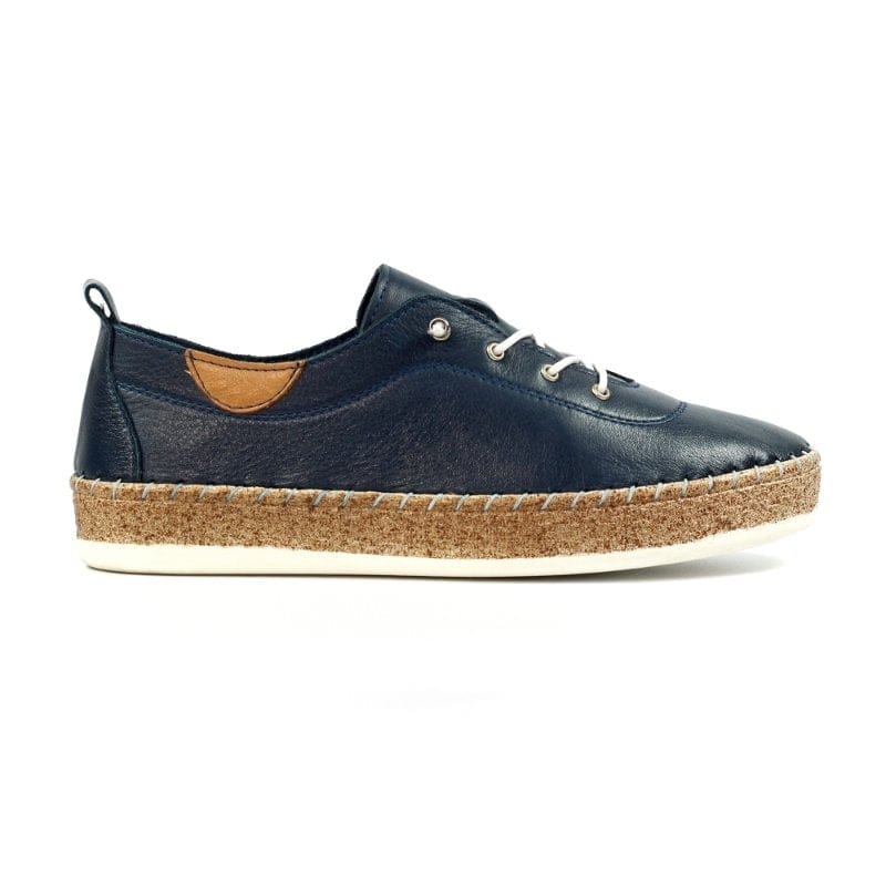 Lunar Womens Lunar Womens Navy Slip On Evie Leather Plimsoll - FLE050