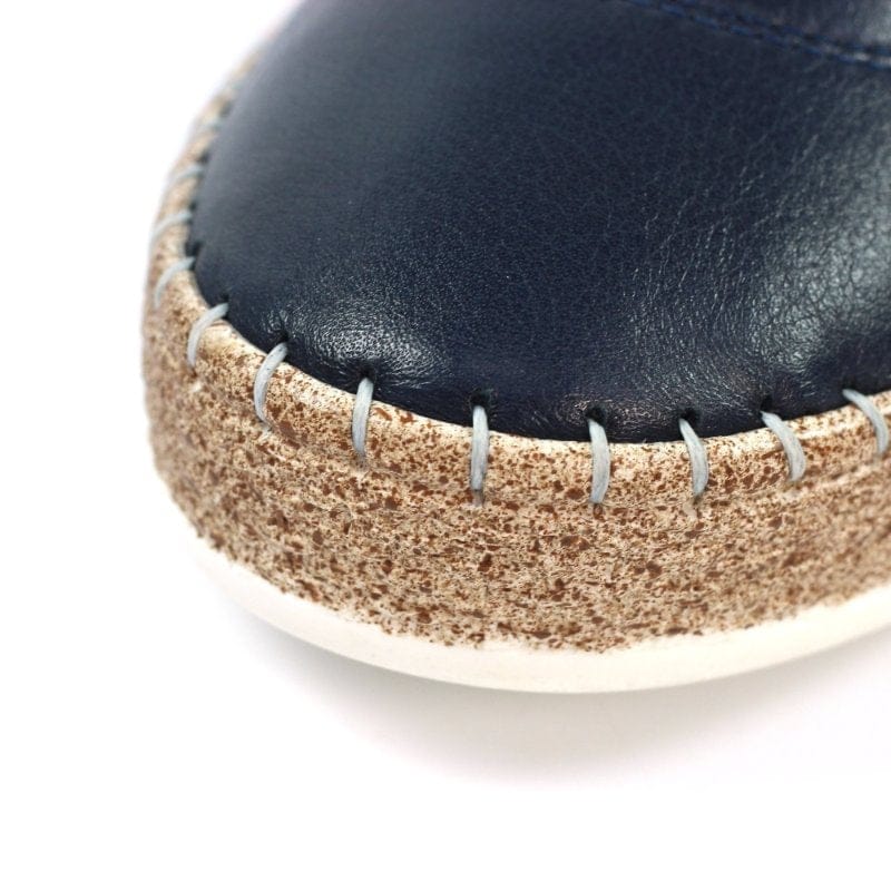 Lunar Womens Lunar Womens Navy Slip On Evie Leather Plimsoll - FLE050