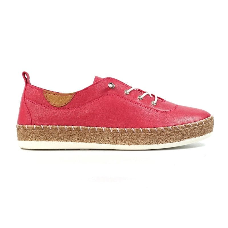 Lunar Womens Lunar Womens Rasberry Slip On Evie Leather Plimsoll - FLE050