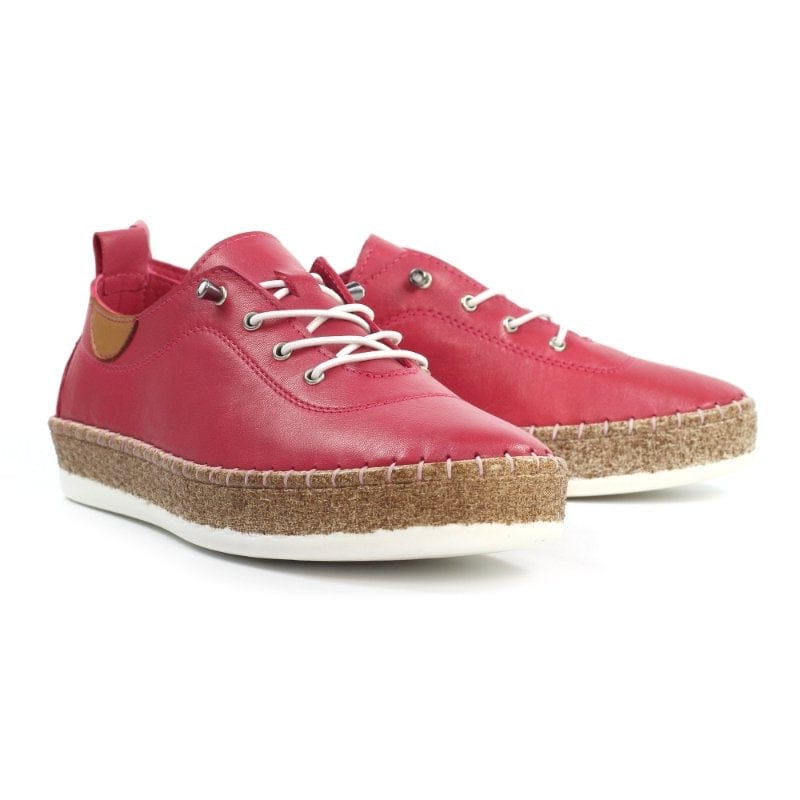 Lunar Womens Lunar Womens Rasberry Slip On Evie Leather Plimsoll - FLE050