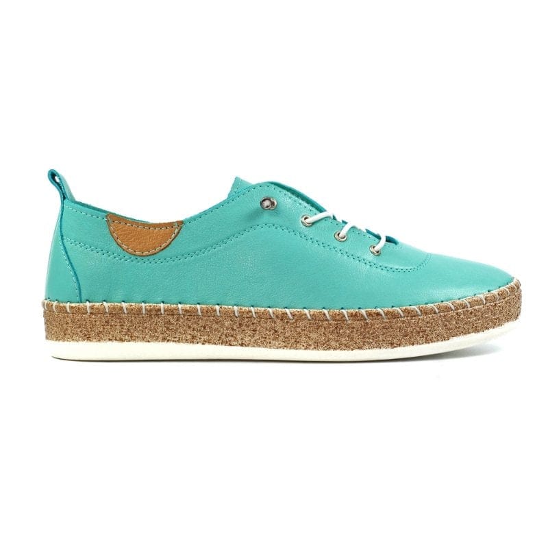 Lunar Womens Lunar Womens Turquoise Slip On Evie Leather Plimsoll - FLE050