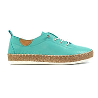Lunar Womens Lunar Womens Turquoise Slip On Evie Leather Plimsoll - FLE050