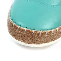 Lunar Womens Lunar Womens Turquoise Slip On Evie Leather Plimsoll - FLE050
