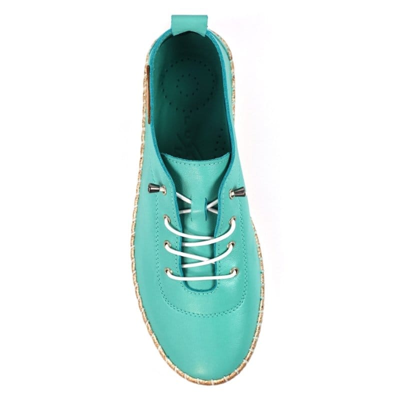 Lunar Womens Lunar Womens Turquoise Slip On Evie Leather Plimsoll - FLE050