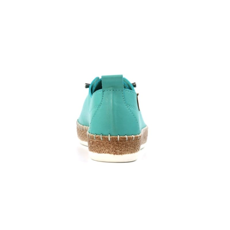Lunar Womens Lunar Womens Turquoise Slip On Evie Leather Plimsoll - FLE050