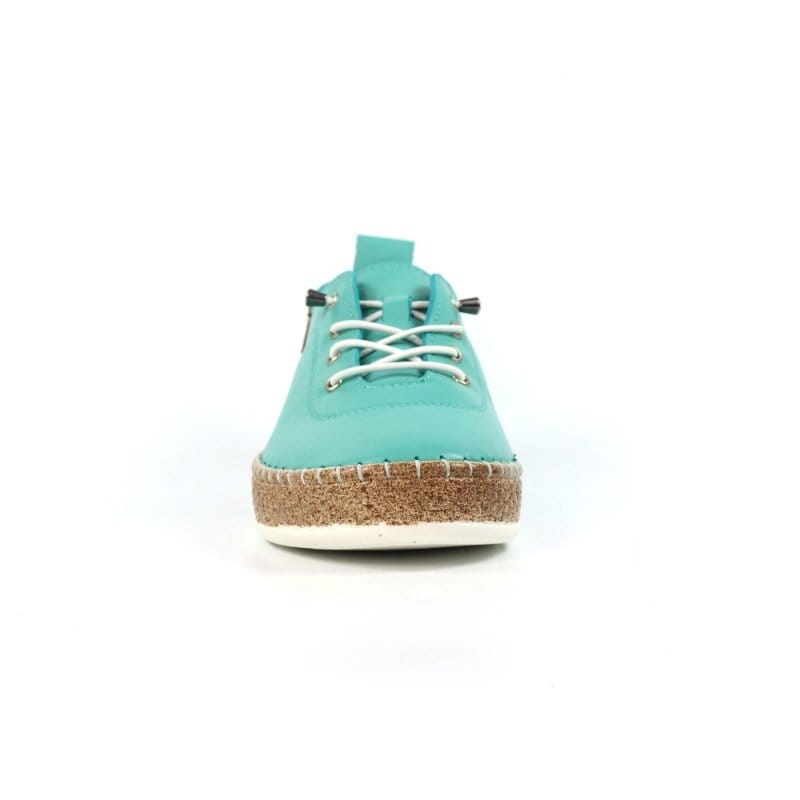 Lunar Womens Lunar Womens Turquoise Slip On Evie Leather Plimsoll - FLE050