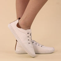 Lunar Womens Lunar Womens White Plimsoll Shoes - St. Ives