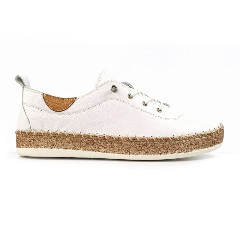 Lunar Womens Lunar Womens White Slip On Evie Leather Plimsoll - FLE050