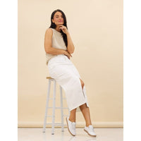 Lunar Womens Lunar Womens White Slip On Evie Leather Plimsoll - FLE050