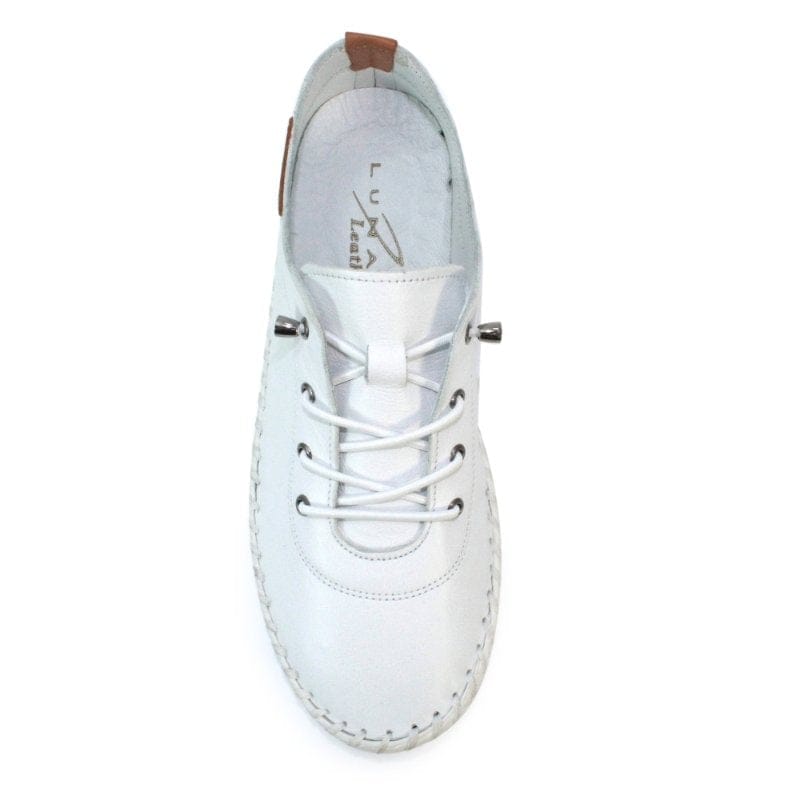 Lunar Womens Lunar Womens White St Ives Leather Plimsolls - FLE030