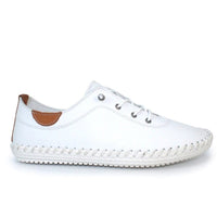 Lunar Womens Lunar Womens White St Ives Leather Plimsolls - FLE030