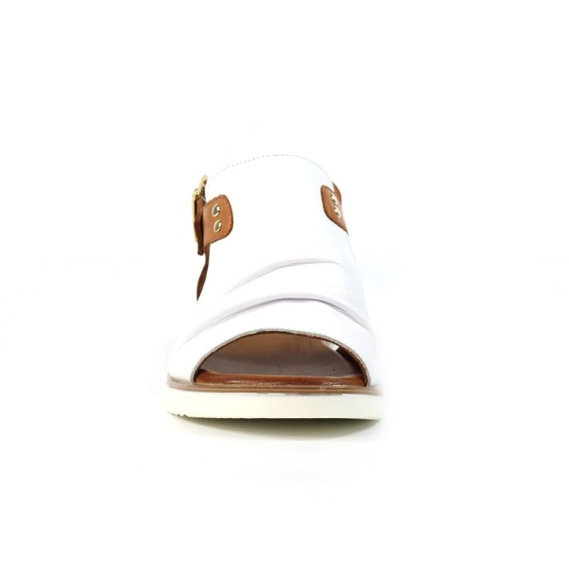 Lunar Womens Lunar Womens White Steffi Leather Wedge Sandal - JLS003