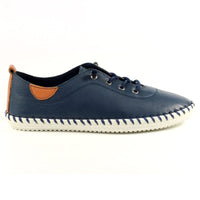 Lunar Womens NAVY / 4UK Lunar Womens Navy Plimsoll Shoes - St. Ives