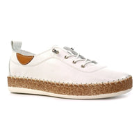 Lunar Womens WHITE / 3UK Lunar Womens White Slip On Evie Leather Plimsoll - FLE050