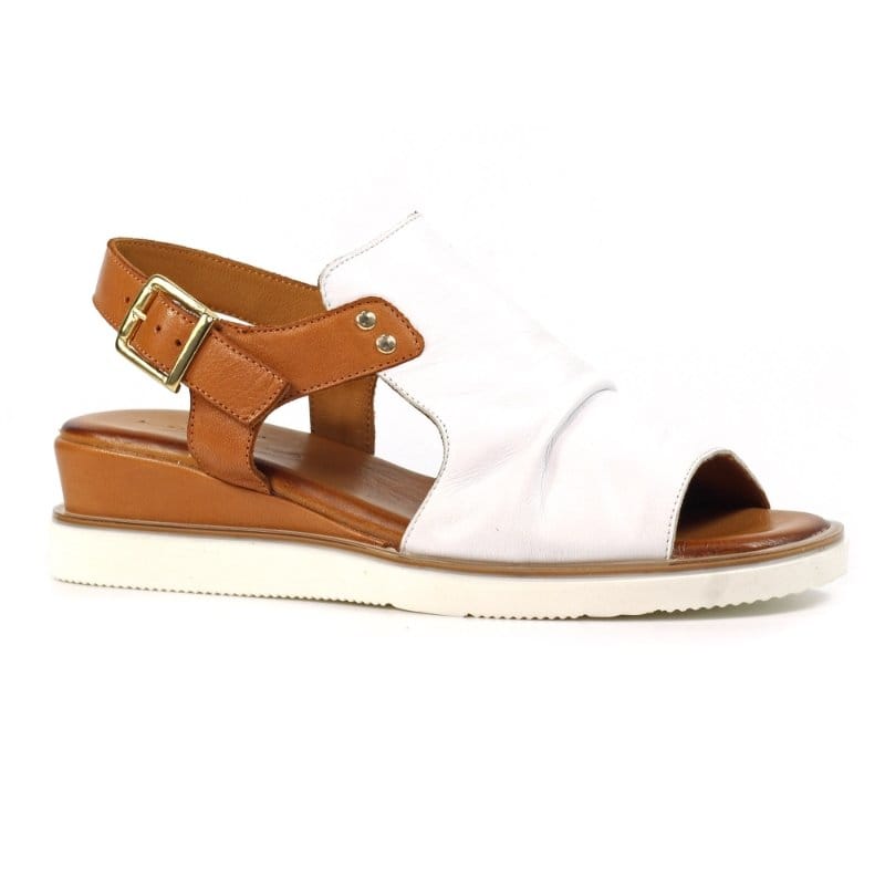 Lunar Womens WHITE / 3UK Lunar Womens White Steffi Leather Wedge Sandal - JLS003