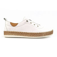 Lunar Womens WHITE / 4UK Lunar Womens White Plimsoll Shoes - Evie