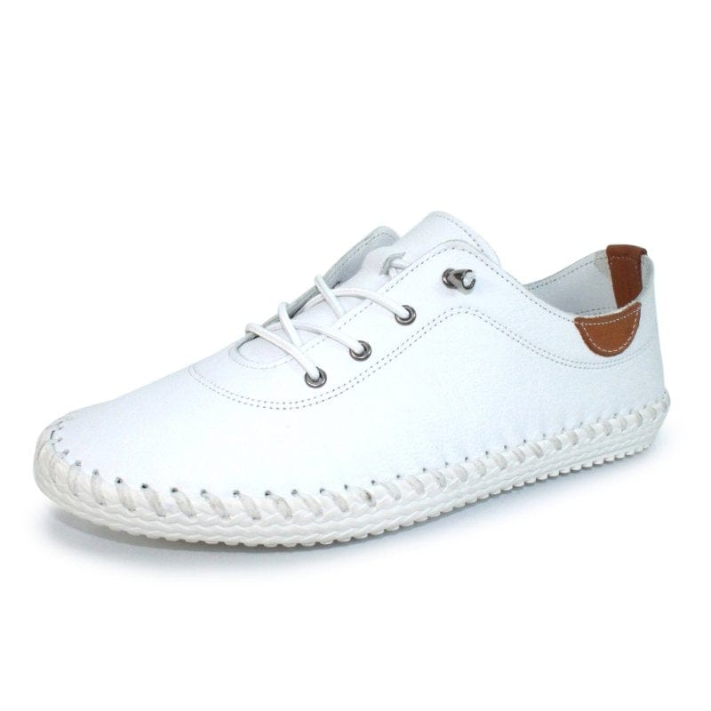 Lunar Womens WHITE / 4UK Lunar Womens White Plimsoll Shoes - St. Ives