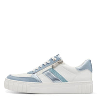Marco Tozzi Mens Marco Tozzi Womens White And Blue Fashion Trainer 2-23710-44
