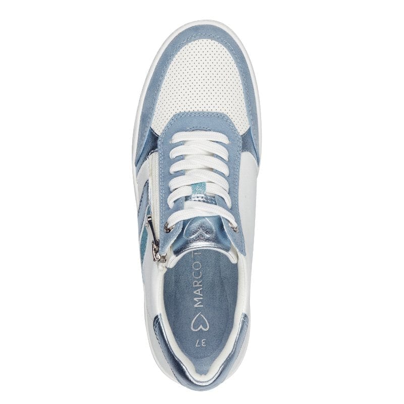 Marco Tozzi Mens Marco Tozzi Womens White And Blue Fashion Trainer 2-23710-44