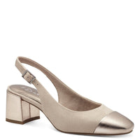 Marco Tozzi Womens BEIGE / 3UK Marco Tozzi Womens Beige Block Heel Slingback Shoe 2-29610-42