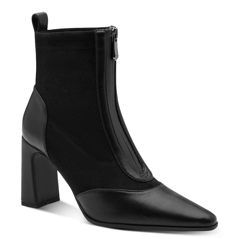 Marco Tozzi Womens BLACK / 3UK Marco Tozzi Womens Black Front Zip High Heel Ankle Boot 2-25334-47