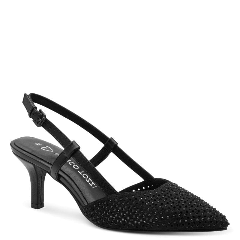 Marco Tozzi Womens BLACK / 3UK Marco Tozzi Womens Black Pointed Slingback Shoe 2-29667-46