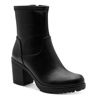 Marco Tozzi Womens BLACK / 3UK Marco Tozzi Womens Black Side Zip Block Heel Ankle Boot 2-25401-47