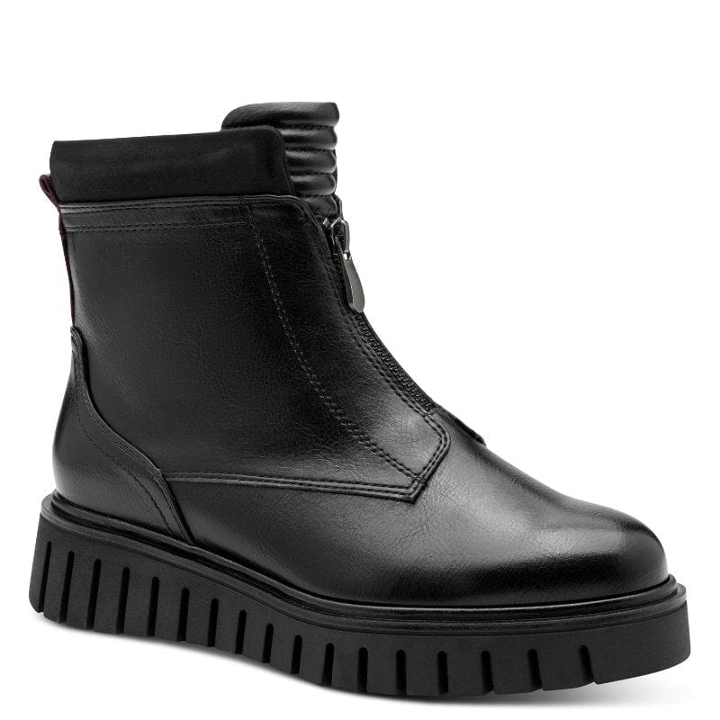 Marco Tozzi Womens BLACK / 3UK Marco Tozzi Womens Black Zip High Ankle Boots 2-25473-45