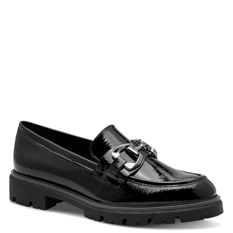 Marco Tozzi Womens BLACK / 4UK Marco Tozzi Womens Black Patent Slip On Shoe 2-24700-43