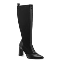 Marco Tozzi Womens BLACK / 4UK Marco Tozzi Womens Black Side Zip Block Heel High Knee Boot 2-25503-47