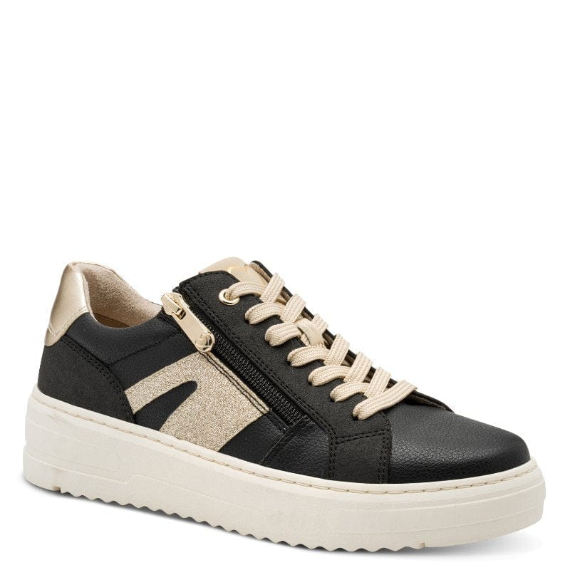 Marco Tozzi Womens BLACK / 4UK Marco Tozzi Womens Black Side Zip Fashion Trainer 2-23750-45