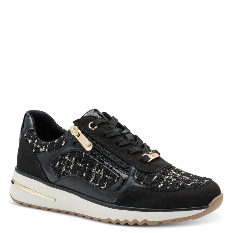 Marco Tozzi Womens BLACK / 4UK Marco Tozzi Womens Black Side Zip Fashion Trainer 2-23786-45