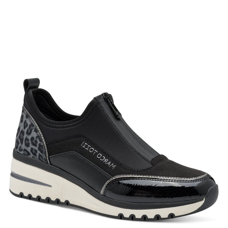 Marco Tozzi Womens BLACK / 4UK Marco Tozzi Womens Black Zip Fashion Trainer 2-24780-45