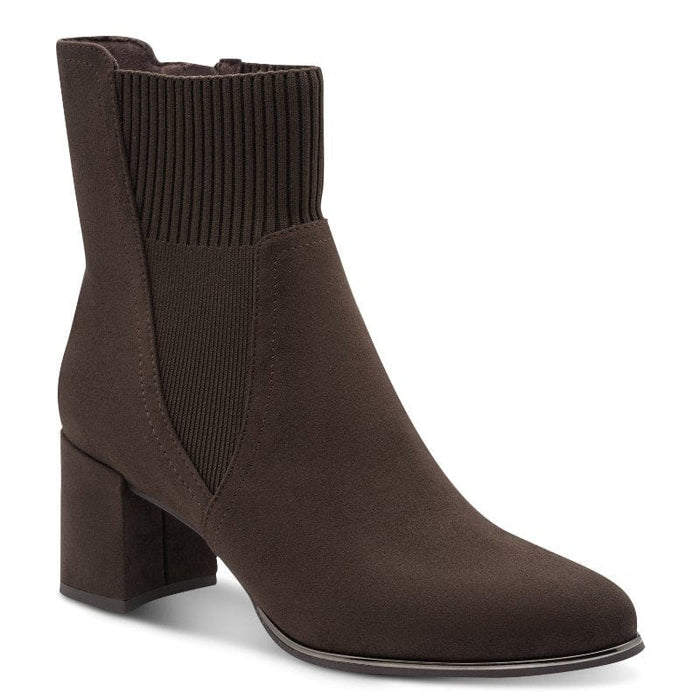 Marco Tozzi Womens BROWN / 4UK Marco Tozzi Womens Brown Side Zip Block Heel Ankle Boot 2-25392-41